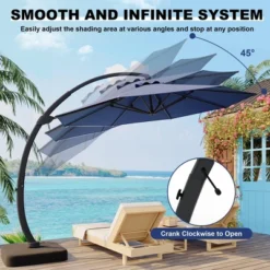 Outdoor Large Round Aluminum Offset Umbrella - Heavy Duty Offset Umbrella With 360° Rotation, Offset Patio Cantilever Umbrella With Base Included -The Range Shop GUEST e1fb54f7 9730 406a 9d62 d3be3ead7f90