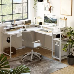 68 Inch Gaming Desk, With Power Outlets And Monitor, Corner Computer Desk, Home Office Desk, For Home, Office, Living Room -The Range Shop GUEST e27da380 939e 4100 b699 2929c95638dc