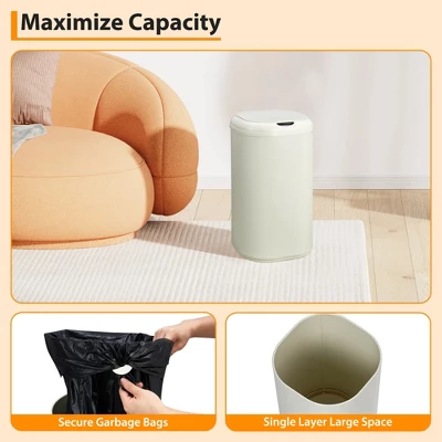 8 Gallon Motion Sensor Trash Can, Automatic Rubbish Bin With Lid, Stainless Steel Garbage Can 2 8 Gallon Motion Sensor Trash Can, Automatic Rubbish Bin With Lid, Stainless Steel Garbage Can - Image 2