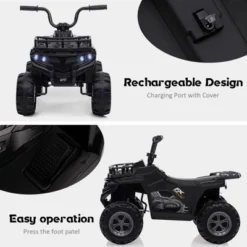 Kids Electric Ride On Car, 12V ATV Battery Powered Toy For Toddlers With LED Lights, Music, High/Low Speed, Battery Powered Quad Toy Vehicle 12 Kids Electric Ride On Car, 12V ATV Battery Powered Toy For Toddlers With LED Lights, Music, High/Low Speed, Battery Powered Quad Toy Vehicle -The Range Shop GUEST e4141730 c040 4859 9315 991bc3bc6031