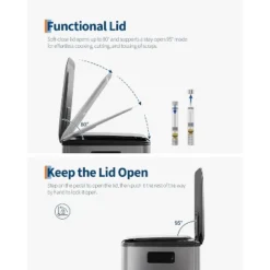 2 X 10.6 Gallon Stainless Steel Dual Trash Can, Step-On Kitchen Recycling Bin Combo With Lids And Inner Buckets -The Range Shop GUEST e4e67514 9ec9 44f2 b86c 4cebfab1857c