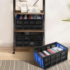 Collapsible Plastic Crate, Foldable Storage Basket, Stackable Utility Crate With Handle, Milk Crate -The Range Shop GUEST e586d06c 9ecb 4193 8410 468cba1d450a