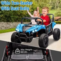 24v Ride On Toys For Big Kids - 2 Seater Kids UTV W/Parent Remote, 3.1 MPH, Music, LED Lights & Seat Belts - Over 3 Years -The Range Shop GUEST e6010492 ea95 4b12 b1c7 74ca0ed51c35