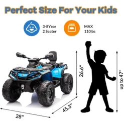 12V Kids ATV 4 Wheeler, Ride On Toy Car, Electric ATV Vehicles, 2 Seater, 2 Speeds,Spring Suspension,Ideal Gift To Kids Boys Girls 3+ -The Range Shop GUEST e635125c 1a2a 4997 9445 434ca5af4bb5