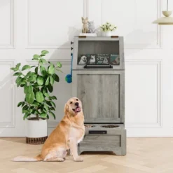 Top Opening Dog Feeding Station, Wooden Dog Food Storage Cabinet With 2 Elevated Dog Bowls, 3 Hooks, Hidden Design, Large Pet Food Storage 15 Top Opening Dog Feeding Station, Wooden Dog Food Storage Cabinet With 2 Elevated Dog Bowls, 3 Hooks, Hidden Design, Large Pet Food Storage -The Range Shop GUEST e65cacaa e295 4137 ba26 39a3522d5bdb