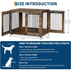 Wooden Dog Crate With Dual Locking Doors, Chew-Resistant Breed Indoor Kennel, Pet Cage End Table -The Range Shop GUEST e7ffedee 0aa8 455d 8a8d a631ff24b6e1