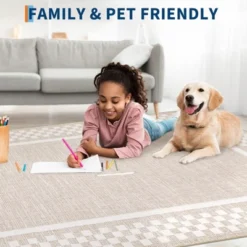 Modern Geometric Bordered Living Room Bedroom Rugs, Ultra Thin Soft Non Slip Large Carpet For Dining Room Office Classroom 13 Modern Geometric Bordered Living Room Bedroom Rugs, Ultra Thin Soft Non Slip Large Carpet For Dining Room Office Classroom -The Range Shop GUEST e856affd 67ba 4c16 b601 1216c7daafaf