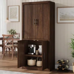 Tall Wooden Kitchen Pantry Cabinet For Dining, Living Room -The Range Shop GUEST e8de9264 2bf7 4804 9419 c11e19ebc527