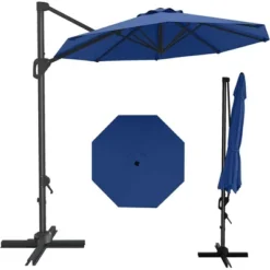 10FT Cantilever Umbrella Outdoor Patio Umbrella With Base And 360-Degree Rotation, Windproof -The Range Shop GUEST e916643e 210d 4205 9d34 a73ee09de682