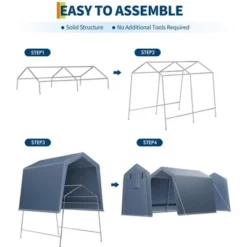 Outdoor Storage Shed 7x10 FT Carport With Roll-Up Zipper Door & Window, Waterproof & UV Resistant Portable Garage For Motorcycle, Bike, And Tools -The Range Shop GUEST e9a9a658 0603 47de bc9b f91b102db22c