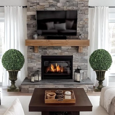 16inch Prelit Faux Boxwood Balls With Sturdy Pot Base, UV Resistant & Waterproof Fake Greenery Plants, For Front Porch Garden Home Decor 6 16inch Prelit Faux Boxwood Balls With Sturdy Pot Base, UV Resistant & Waterproof Fake Greenery Plants, For Front Porch Garden Home Decor - Image 6