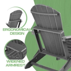 Folding Adirondack Chair - Oversized HDPE, Weather Resistant, Outdoor Fire Pit Chair, Suitable For Patio, Porch, Deck, Garden -The Range Shop GUEST ecb79883 03b5 429a 8563 4910ba54c287