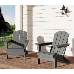 Folding Adirondack Chair Set Of 2, HDPE Plastic Weather Resistant Oversized Outdoor Chair For Patio, Lawn, Garden, Backyard, Deck, 380 Lb Support 21 Folding Adirondack Chair Set Of 2, HDPE Plastic Weather Resistant Oversized Outdoor Chair For Patio, Lawn, Garden, Backyard, Deck, 380 Lb Support -The Range Shop GUEST ed1a599f abd3 4ec0 af81 16030c086c8c
