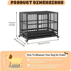 Heavy Duty Indestructible Dog Crate Steel Escape Proof, Indoor Dog House High Anxiety Cage, Kennel With Wheels, Removable Tray -The Range Shop GUEST ed5290a4 98fa 4a3b b311 ceba4a31a71f
