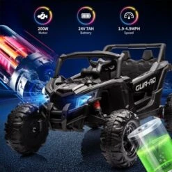 24V Kids Ride On Utv Car, Ride On Utv With Remote Control, Battery Powered Electric Vehicles, 200W Motor, USB, Mp3, Led Lights, Ride On Car For Kids