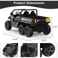 24V 4WD 6-Wheel Electric Dump Truck For Kids With Remote Control, 2 Seater, LED Lights & Music Player – Ages 3+ -The Range Shop GUEST edb8d8f8 b550 4af2 858e 6bf68fbd0266