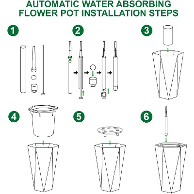 22.5 Inch Tall Diamond Planters (Set Of 2), Self-Watering With Water Level Monitor & Wheels, Flower Pots For Patio, Living Room 7 22.5 Inch Tall Diamond Planters (Set Of 2), Self-Watering With Water Level Monitor & Wheels, Flower Pots For Patio, Living Room - Image 7