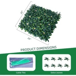 Artificial Grass Wall Panels,20"x 20" Artificial Plant Wall Panels Fake Greenery Leaf Hedge For Outdoor,Indoor