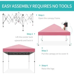 10 X 10 Pop Up Canopy, Beach Tent 3 Adjustable Heights, Easy Up Sun Shade W/ Wheeled Carry Bag, Outdoor Portable Shelter For Events, Parties, Camping -The Range Shop GUEST ef11c2ab 743d 4184 a874 36fcd4b82f66