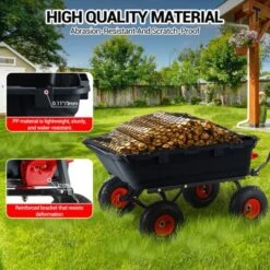 800 Lb Capacity Outdoor Wheelbarrow，Heavy Duty Utility Dump Wagon Garden Wagon With 10 Inch Wheels,180° Rotating Handle For Yard -The Range Shop GUEST ef3bba84 4b17 424d b08a ebf1e395f142
