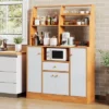Kitchen Pantry Cabinet With Drawers - Wood Sideboard Buffet With Doors, Adjustable Shelf, Storage Rack, Coffee Bar Station For Kitchen Dining Room