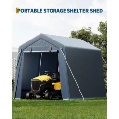 Outdoor Storage Shed 7x12 FT Carport With Roll-Up Zipper Door & Window, Waterproof & UV Resistant Portable Garage For Motorcycle, Bike, And Tools -The Range Shop GUEST efb72dcb 809e 448d 84a0 26da5bba1bfd