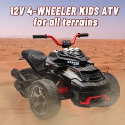 12V 3 Wheeler Ride On ATV Electric Motorcycle, W/Led Lights, High & Low Speed, Horn, Music, USB, Treaded Tires, For Kids Gift -The Range Shop GUEST efe8ea60 ae35 4f07 8134 9d23259f26da