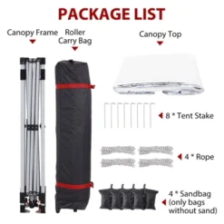 10 X 10 Pop Up Canopy, Beach Tent 3 Adjustable Heights, Easy Up Sun Shade W/ Wheeled Carry Bag, Outdoor Portable Shelter For Events, Parties, Camping -The Range Shop GUEST f0ec1b13 ce8e 4661 8f7e 874cc153c7f6