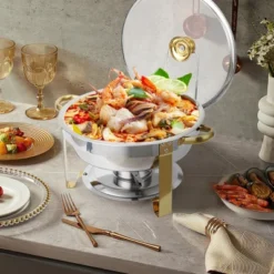 Chafing Dish Buffet , Buffet Servers And Warmers Set Of 2，Stainless Steel Buffet Chafers And Warmer Sets ，for Buffet With Lid Holder & Glass Lid -The Range Shop GUEST f130eb04 a4a7 420d b571 07df1abedf55