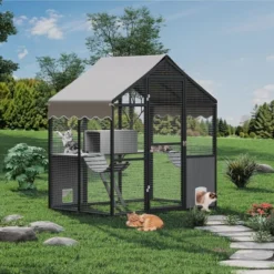 Aluminum Extra Large Catio Outdoor Cat Enclosure For Multiple Cats With Channels, Side Door -The Range Shop GUEST f19388cf 635d 417f 9b34 b6e38a650e36