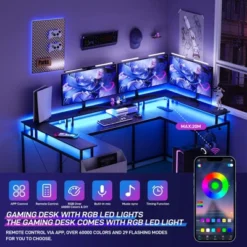 U Shaped Computer Gaming Desk With Power Outlets & LED Lights, Monitor Stand, Large Corner Desk -The Range Shop GUEST f2e6d6df 49b1 4f82 b1b0 85a781b4346f
