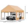 13 X 20 FT Metal Carport, With Side-Opening Door & Roll-Up Windows, All-Inclusive Metal Carport, Outdoor Portable Garage Shelters Tents, Yellow