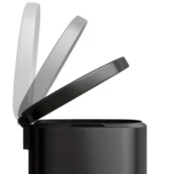 13 Gallon / 50 Liter Step-On Stainless Steel Trash Can With Soft-Close Lid, Slim Garbage Bin With Inner Bucket For Bathroom Or Bedroom, Silver -The Range Shop GUEST f58a47cf 33ea 4831 8db2 53c2c814b040