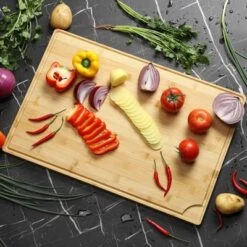 Large Bamboo Cutting Board With Deep Juicy Groove, 0.8'' Thick Cutting Board With Back Inner Handle 14 Large Bamboo Cutting Board With Deep Juicy Groove, 0.8'' Thick Cutting Board With Back Inner Handle -The Range Shop GUEST f7740175 e966 4a3f 873d 56521efc9714