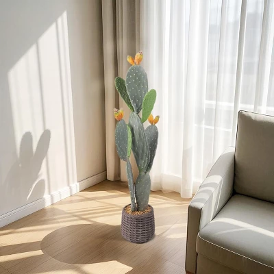42" Artificial Cactus Plant – Realistic Large Potted Cactus, Low Maintenance, Indoor Outdoor Decorative Greenery For Home, Office, Garden 8 42" Artificial Cactus Plant – Realistic Large Potted Cactus, Low Maintenance, Indoor Outdoor Decorative Greenery For Home, Office, Garden - Image 8