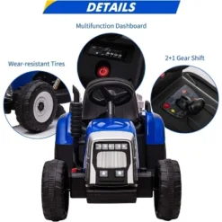 12V 25W Kids Powered Electric Tractor, Toddler Ride On Car W/Remote Control, LED Headlights, Gear Shift, MP3 Player USB Port For Kids 3-6 Years -The Range Shop GUEST f98d1077 bfe3 4f78 89f5 06ac513f21c3