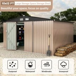 Outdoor Metal Storage Shed, Weatherproof Garden Shed With Lock, Sloping Roof & Ventilation, For Backyard, Patio & Garage Storage -The Range Shop GUEST fa87c6a4 7891 4f99 8d78 1a842468779c