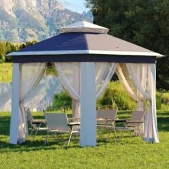 13x13 FT Hexagon Pop Up Gazebo W/ Mesh Windows, Instant Setup Canopy Tent For Outdoor Patio, Backyard, Garden & Events,w/Carry Bag, Adjustable Height -The Range Shop GUEST fd004c83 a98f 4512 ade7 f4bd445f50e8