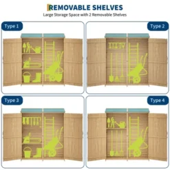 Wooden Outdoor Storage Cabinet , Garden Tool Shed With Removable Shelves And Waterproof Roof, Lockable Doors, Large Patio Storage -The Range Shop GUEST fe2eaabc 7bad 44e2 978a c367cd900b00