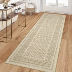 Indoor Modern Geometric Bordered Large Living Room Rugs, Washable Non Slip Throw Carpet For Bedroom, Soft Stain Resistant Floor Cover For Dining Room -The Range Shop GUEST fe99a420 2041 44c0 be69 258bb059dfc9