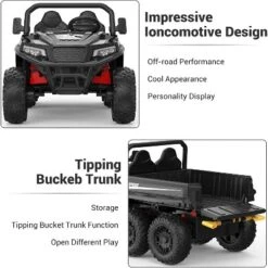 24V 4WD 6-Wheel Electric Dump Truck For Kids With Remote Control, 2 Seater, LED Lights & Music Player – Ages 3+ -The Range Shop GUEST feb52aab 21eb 4474 847d 7cacbbdca995