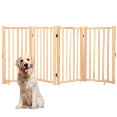 Wooden Freestanding Dog Gate, Folding Wooden Gates For Dogs Indoor For Doorways Stairs , Panel Dog Gate With No-Slip Mat 9 Wooden Freestanding Dog Gate, Folding Wooden Gates For Dogs Indoor For Doorways Stairs , Panel Dog Gate With No-Slip Mat - Image 9